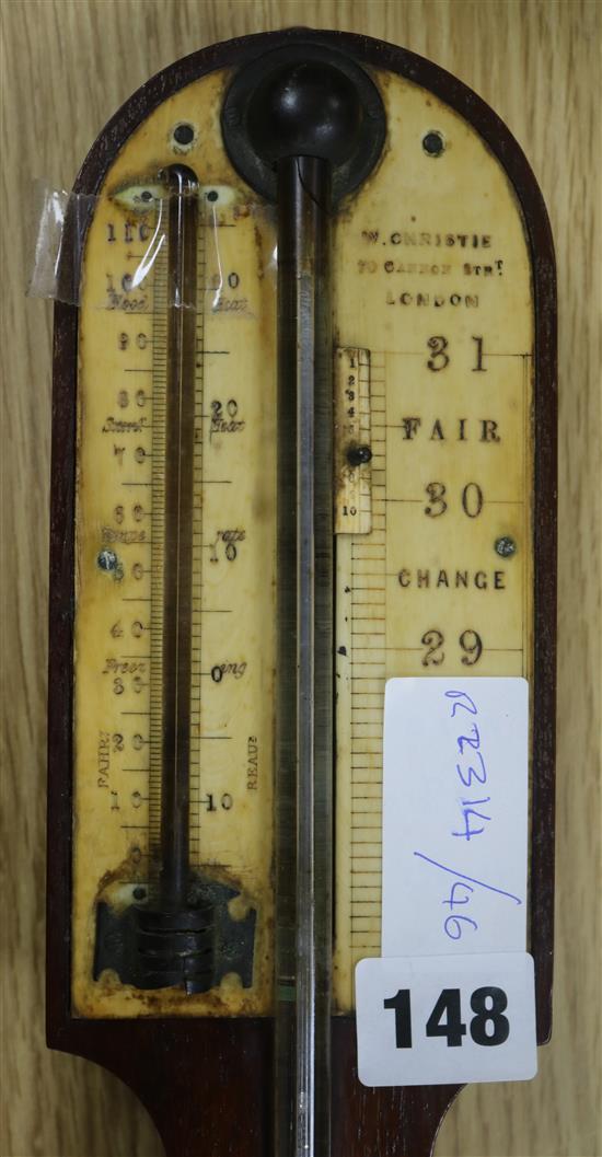 A Victorian mahogany stick barometer
